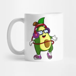 Avocado at Music with Headphone Mug